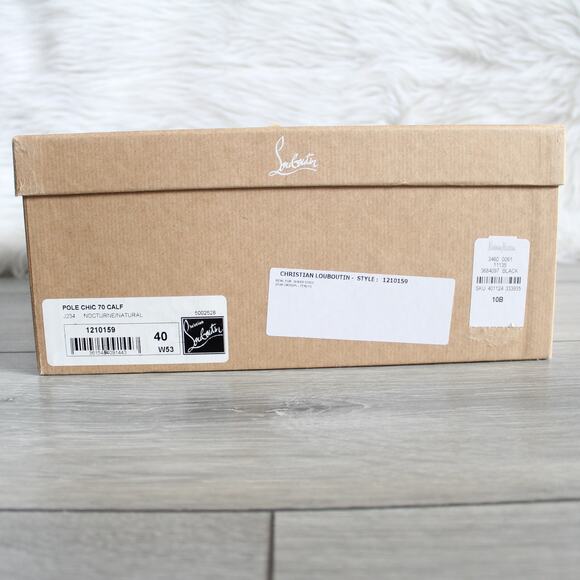 Christian Louboutin Black Cream Pole Chic 70mm Shearling Heeled Ankle Boot - Picture 12 of 12